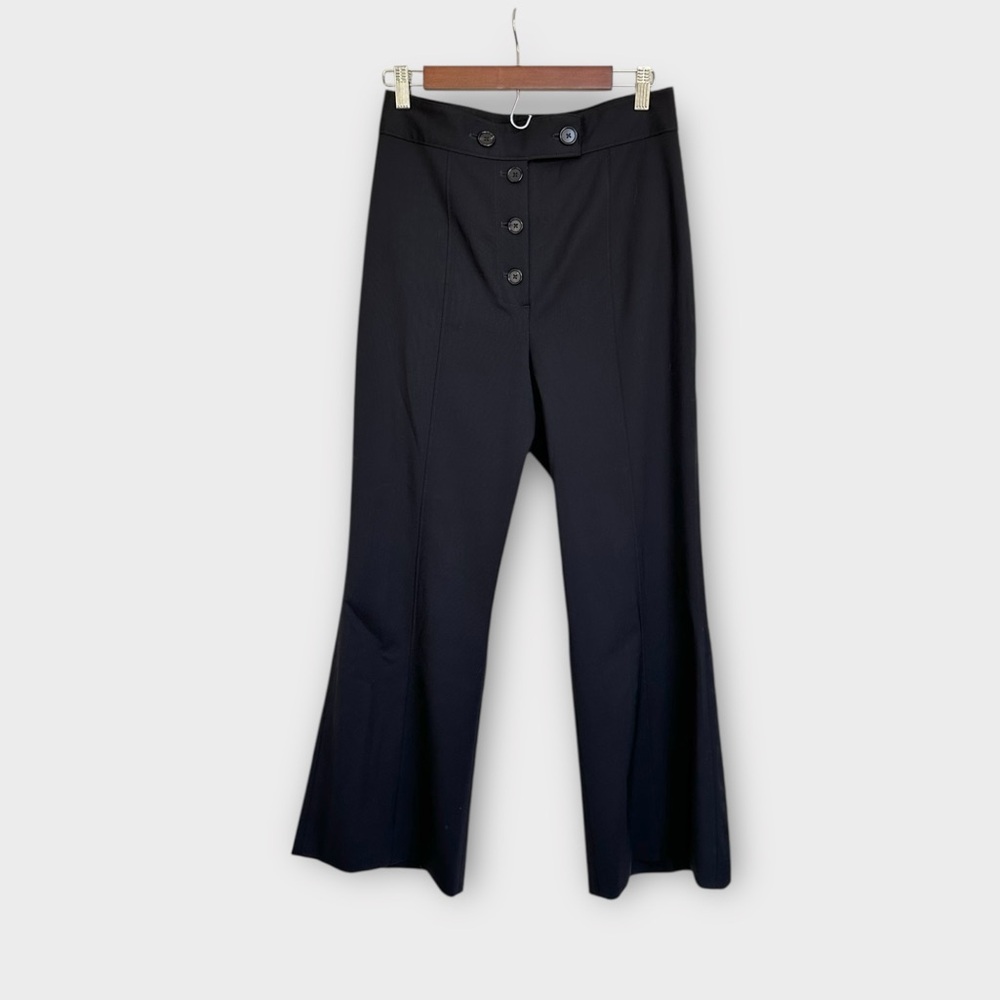 Proenza Schouler Black Wool Wide-Leg High-Waist Pants Size 8 Excellent Condition